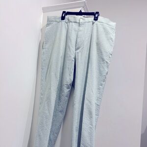 Gently Used Brooks Brothers Green/White seersucker pants 38 W 32 L